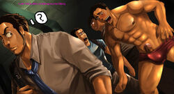 ? bara clothed male male_only muscles open_eyes penis uncensored yaoi