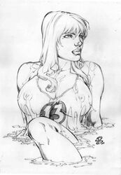 1girls 2012 caitlin_fairchild dc_comics female gen¹³ monochrome renato_camilo solo tagme