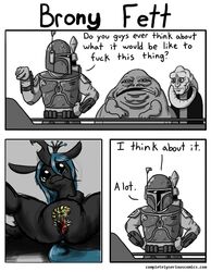 bib_fortuna boba_fett crossover friendship_is_magic hutt jabba_the_hutt mandalorian my_little_pony queen_chrysalis queen_chrysalis_(mlp) smooth_skin star_wars