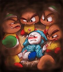 6+boys 7boys bandit_(mario) blush cum gay gay_orgy goomba group group_sex mario_(series) nintendo orgy paper_mario shy_guy spiked_goomba yaoi