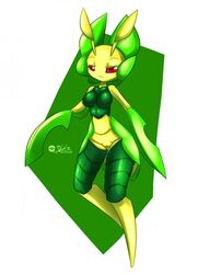 anthro breasts colored female female_only leavanny mn_xenx nipples nude pokemon pokemon_(species) red_eyes solo standing tagme vulva