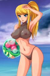 female female_only human metroid metroid_(creature) nintendo pointy_chin samus_aran sigurdhosenfeld solo