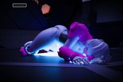 after_sex arcee arcee_(g1) autobot big_breasts blue_cum cum cum_on_body female mengsk pink_body thick_thighs transformers