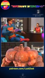 abs anal armpit armpits arms ass back background balls bara beef beefy biceps big blue body chest cock cum difference drip ejaculation eyes face facial focus gay genitalia guy hair hairy held huge hyper in legs lustzest male monster muscle muscles muscular naughty nipples nude on only open pecs penis pleasure precum pubic scars sex simultaneous size spread superman superman2025 superman_(series) testicles thighs upper veins