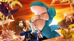 2025 3d_(artwork) anthro anthrofied backlighting ball balls beach beach_ball being_watched big_balls big_muscles big_pecs big_penis black_body black_hair blue_body bodily_fluids clefable cloud cum cum_on_body digital_media_(artwork) duo eyaculation generation_1_pokemon generation_3_pokemon generation_4_pokemon gengar genital_fluids genitals group hair hi_res huge_balls huge_cock human inflatable light lighting looking_at_another lucario male male/male mammal masturbation moonwulf multicolored_body multicolored_hair musclegut muscular nintendo overweight ozul_(moonwulf) palm_tree pecs penis pikachu pink_body plant pokemon pokemon_(species) presenting public public_masturbation public_sex purple_body rock sand sea sex shell size_difference slowbro snorlax source_filmmaker_(artwork) sunlight sunset tail towel tree two_tone_body two_tone_hair wailord water white_body yellow_body