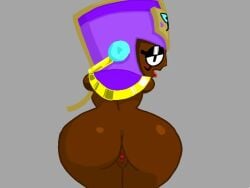 animated ass ass_focus black_body black_skin blush blush_lines brawl_stars butt_focus embarrassed gerbillo_aea looking_at_viewer looking_back najia_(brawl_stars) open_mouth pussy pussy_focus shiny_skin sticking_out_tongue supercell tagme tongue tongue_out video