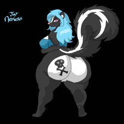 1girls 2d 2d_(artwork) anthro anthro_female anthro_only artist_logo artist_name artist_signature ass ass_bigger_than_head ass_cleavage ass_crack ass_focus ass_tattoo big_ass big_hips big_thighs black_and_white_fur blue_hair boobs_and_butt_pose booty booty_focus bra bra_only breasts breasts_bigger_than_head butt_crack butt_tattoo chubby chubby_ass chubby_female deviantart deviantart_url deviantart_username female female_focus furry furry_female furry_only hips hips_wider_than_shoulders jay-nemesis long_hair looking_at_viewer looking_back naked naked_female no_background no_panties pink_eyes pov pov_ass pov_eye_contact skull skull_tattoo skunk skunk_ears skunk_girl skunk_stripe skunk_tail spiky_fur spiky_tail tattoo thick thick_ass thick_hips thick_thighs thighs thighs_bigger_than_head
