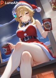 lumine (genshin impact) from christmas by lunealter