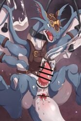 3_arms alus_the_star_runner animal_genitalia anthro anus blue_body bodily_fluids censored clothing cum cum_in_tube dragon european_mythology eyewear eyewear_on_head genital_fluids genital_slit genitals goggles goggles_on_head hi_res ineffective_censorship ishura kusuka1 machine male milking_machine multi_arm multi_limb mythological_creature mythological_scalie mythology open_mouth penis restraints scalie slit_penis solo tapering_penis western_dragon white_body wings wyvern