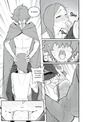 2d 2d_(artwork) 2d_artwork bite biting_penis black_and_white blow_job blowjob blush blush_lines drool drool_drip drool_on_penis drool_string drooling drooling_on_penis er0popo fellatio femboy grabbing grabbing_head grabbing_penis incest large_breasts lewd_red_riding_hood_(monstershake) long_hair manga manga_page manga_style moan moaning moaning_in_pleasure monstershake mother mother_and_child mother_and_son red's_mother_(monstershake) red_(monstershake) red_riding_hood saliva saliva_drip saliva_string sayuri_milkshake short_hair small_penis smirk smirking son squatting squatting_female squirt squirting squirting_in_pants squirting_through_clothes sucking sucking_cock sucking_penis tip tip_in_mouth tomgirl twink wet wet_jeans wet_pussy