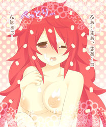 1girls areola areolae blush breasts cum cum_on_breasts cum_on_face cute female female_only flaky_(htf) happy_tree_friends large_breasts long_hair nipples nude red_hair solo tagme translation_request