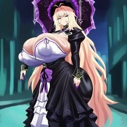 1girls ahoge ai_generated antennae_(anatomy) ass ass_bigger_than_head big_ass big_breasts blonde_hair bloodfiend breasts breasts_bigger_than_head cinderhee dress dulcinea dulcinea_(limbus_company) expressionless fancy_clothing female female_only huge_ass huge_breasts limbus_company long_hair long_nails nipple_bulge nipples pale-skinned_female pale_skin platinum_blonde_hair princess project_moon purple_nails red_eyes solo solo_female tagme tight_clothes umbrella vampire vampire_girl very_long_hair