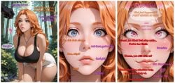 1futa 1girls absurd_res ai_generated alternate_eye_color armpit_crease asian_female bare_shoulders beauty_mark bellybutton bent_forward big_breasts big_lips black_fur black_tank_top bleach blue_eyes blue_eyes_female blushing blushing_at_viewer blushing_female breasts breasts_bigger_than_head chain_necklace cleavage collarbone comic comic_page crossed_eyes crystal dialogue english_dialogue english_text eyelashes forest forest_background furry high_resolution highres hypnosis hypnotic_eyes hypnotic_object hypnotized hypnotized_female intelligence_loss japanese_female kitko leaning_forward lips long_hair long_hair_female massive_breasts matsumoto_rangiku midriff mole mole_under_mouth navel necklace necklace_between_breasts orange_hair orange_hair_female outdoors page_3 part_of_a_set pink_eyes pink_eyes_female rangiku_matsumoto revealing_clothes shonen_jump shoulders tanktop text thick_thighs thighs thought_bubble thoughts voluptuous_female watermark white_shorts white_skin white_skinned_female woods