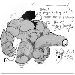 abbamusa410791 balls bara bara_with_male_audience big_balls big_muscles big_penis boner erection extreme_size_difference huge_cock hyper_balls hyper_penis male male_only monochrome muscles muscular penis size_difference speech_bubble