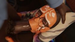 1boy 1boy1girl 1girls ahsoka_tano anal anal_sex anal_sex apulaz barstool big_penis black_lipstick blue_eyes crossbowpussycat crotch_tattoo dark-skinned_male deepthroat face_markings fellatio foreskin game_cg glasses handjob interracial jacket nipple_piercing orange_skin piercing pubic_hair public round_glasses star_wars stockings tagme togruta vaginal_penetration video