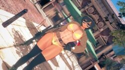 3d abs belt bikini bikini_bottom bikini_top boots breasts dark-skinned_female dark_skin female female_focus female_only gerwazy gloves gold_bikini gun holster hoodie koikatsu military military_clothing military_hat military_jacket military_uniform muscular muscular_female pistol rifle rokmc_chan sunglasses tactical_gear tagme tan_body tan_skin tanline tomboy