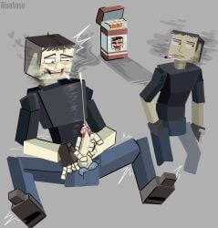 blocky_anatomy blocky_body cigarette crying crying_male crying_with_eyes_open cube experimental_artstyle gorebox idk_how_to_feel_about_it mr.throwaway no_lineart realism realistic risobase smoking tagme