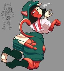 2025 animal_humanoid animate_inanimate anthro ass big_butt black_eyes bottomwear breasts cat_humanoid claws clothing coin digital_media_(artwork) domestic_cat duo ena:_dream_bbq ena_(dream_bbq) ena_(series) ena_(species) felid felid_humanoid feline feline_humanoid felis female footwear genitals green_bottomwear green_clothing green_footwear green_shorts green_socks grey_background hand_on_face hand_on_own_face humanoid kane_(ena) karikhuri kneeling living_coin looking_back male mammal mammal_humanoid meow mismatched_ears multicolored_body overalls paw_pose penis pose rear_view red_body red_clothing red_ears red_overalls red_tail shirt shorts simple_background sketch smile socks surprise surprised_expression t-shirt tail thick_thighs three-quarter_view toe_claws topwear torn_bottomwear torn_clothing torn_shorts two_tone_body two_tone_tail whiskers white_body white_claws white_clothing white_ears white_shirt white_t-shirt white_tail white_toe_claws white_topwear