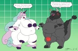 absurd_res anthro dirtymac duo female galarian_form galarian_rapidash generation_1_pokemon generation_8_pokemon generation_9_pokemon hi_res male mammal nintendo overweight overweight_anthro overweight_female overweight_male paldean_form paldean_tauros pokemon pokemon_(species) rapidash regional_form_(pokemon) sudden_transformation tauros