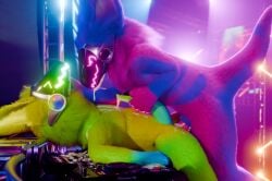 >:3 >w< 2025 3d_(artwork) anal anal_sex animal_genitalia animal_penis anthro anus ass biped blue_body blue_fur bodily_fluids claws closed_eyes colored cum cum_drip cum_in_ass cum_inside cum_on_belly cum_on_body cum_on_electronics cum_on_face cum_on_penis cum_on_visor cumshot digital_media_(artwork) disc_jockey dj_booth dripping duo ejaculation electronics erection festival fingers fluffy fluffy_ears fur furniture genital_fluids genitals green_body green_fur hair handjob handjob_while_penetrating happy hi_res holding_head holding_penis leaning_on_another machine male male/male male_penetrated male_penetrating male_penetrating_male masturbation multicolored_body nude open_mouth penetration penile penis pioneer_dj protogen protogen_visor purple_body purple_fur retiu_(retiu) screen screen_face sex smile tail tanza3d tanza_(tanza3d) tapering_penis tuft turntable_(decks) yellow_body yellow_ears yellow_eyes yellow_fur
