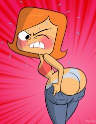 angry angry_face big_tyme cant_fit debbie_turnbull determined determined_to_fit inconvenient_ass inconvenient_butt jeans looking_at_own_ass looking_back looking_back_at_ass looking_back_at_self pants_wont_fit pulling_clothing pulling_pants_up pulling_up_pants putting_on_pants putting_pants_on robotboy sexy_struggle straining_clothing straining_pants struggling_to_fit tight_clothing tight_jeans tight_pants too_small_clothes too_thicc too_thicc_to_fit too_thick undersized_clothes undersized_clothing wardrobe_malfunction