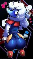1girls ass ass ass_expansion ass_focus big_butt blue_skin butt_crack butt_focus deltarune deltarune_chapter_3 elnina_(deltarune) female_only monster monster_girl naufragonsfw pantyhose thick_thighs thighs toby_fox undertale