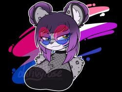 big_breasts bisexual_pride_colors breasts cleavage dativyrose female furry genderfluid_pride_colors huge_breasts tagme