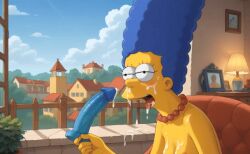 ai ai_generated animated blowjob blowjob_face blowjob_gesture cum cum_in_pussy cum_inside drawing drawing_on_body drawing_tablet ejaculation ejaculation_between_breasts ejaculation_while_penetrated marge_simpson necklace necklace_between_breasts necklace_only photographic_proof photography photography_(artwork) the_simpsons topless topless_female