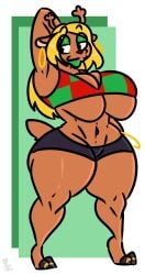 big_breasts breasts cleavage deltarune female furry huge_breasts kingretrokirby noelle_holiday tagme thick_thighs wide_hips