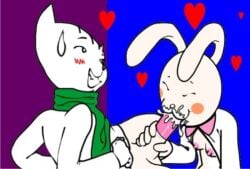androgynous blush heart monster_boy multiple_boys scarf smile striped upper_body