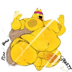 abbamusa410791 anal anal_sex anthro balls bara big_balls big_muscles big_penis boner erection furry gay huge_cock male male_only muscles muscular nude overweight penis sex sweat sweating