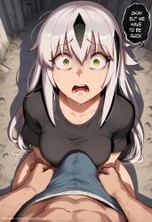 1boy1girl ai_generated bulge bulge_under_clothes busty caption cheating comic comic_page commission dialogue english_text fate/grand_order fate_(series) female male nagao_kagetora_(fate) netorare patreon patreon_url patreon_username public sinderellaart text text_bubble thick voluptuous