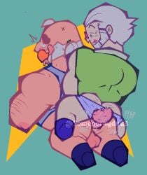 anal ass balls bara big_balls big_butt brawl_stars byron_(brawl_stars) dominant duo gay gay_sex genitals hair huge_breasts huge_butt huge_cock male male_penetrating mature mature_male muscular older_male penetration penis pubic_hair sam_(brawl_stars) sex silver_hair simple_background somehornydud3 submissive