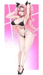 1girls adult adult_female armpit armpit_crease armpit_peek armpits bare_armpits bare_arms bare_belly bare_chest bare_hands bare_hips bare_legs bare_midriff bare_navel bare_shoulders bare_skin bare_thighs belly belly_button big_breasts bikini bikini_bottom bikini_only bikini_top black_bikini black_bikini_bottom black_bikini_top black_string_bikini black_swimsuit black_swimwear breasts busty busty_female busty_girl calves cleavage collarbone copyright_request curvaceous curvaceous_body curvaceous_female curvaceous_figure curvaceous_hips curvaceous_thighs curvy curvy_body curvy_female curvy_figure curvy_hips curvy_thighs elbows exposed_armpits exposed_arms exposed_belly exposed_chest exposed_hips exposed_legs exposed_midriff exposed_navel exposed_shoulders exposed_skin exposed_thighs feet female female_focus female_only footwear full_body green_eyes green_eyes_female groin hair_ribbon hairless_armpits halterneck high_heels high_resolution highres hourglass_figure huge_breasts knees large_breasts lean_figure legs long_hair looking_at_viewer mature mature_female midriff narrow_waist navel nicole_demara open_mouth open_mouth_smile parted_bangs parted_lips pink_background pink_eyebrows pink_hair pink_hair_female plump_breasts ribbon shaved_armpits shoes shoulders side-tie_bikini simple_background slender_body slender_waist slim_waist solo standing string_bikini sunglasses sunglasses_on_forehead sunglasses_on_hat sunglasses_on_head swimsuit swimwear thick_thighs thighs tongue twintails twintails_(hairstyle) upper_teeth wide_hips wolksheep