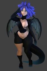 1girls 3d blue_hair breasts canastus demon demon_wings female hips konami monster_girl rendered source_filmmaker tagme yu-gi-oh! yu-gi-oh!_gx yubel
