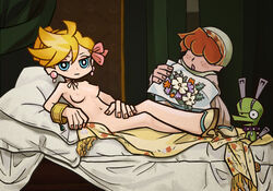 art briefers_rock chuck_(psg) fine_art_parody olympia_(manet) panty_&_stocking_with_garterbelt panty_anarchy