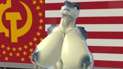 1girls 3d anthro big_breasts breasts communism female female_only kroxigor kroxigor_(vulgarvictor) lizardman_(warhammer_fantasy) looking_at_viewer nipple_piercing nipples pose pussy pussy_piercing tail vrchat vrchat_avatar vrchat_model warhammer_(franchise) warhammer_fantasy
