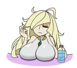 1girls 2d 2d_animation absurd_res ahoge animated animated animated animation athletic athletic_female big_breasts blonde_female blonde_hair blonde_hair bottle breast_focus breasts breasts_on_table closed_eyes closed_eyes clothes clothing female female_only fit fit_female game_freak green_eyes half-closed_eyes huge_breasts human human_only large_breasts light-skinned_female light_skin long_hair lusamine_(pokemon) messy_hair milf minus8 mommy mommy_kink mother narrowed_eyes nintendo pale-skinned_female pale_skin platinum_blonde_hair pokemon pokemon_sm simple_background sitting smooth_skin solo solo_female spilled_drink surprised surprised_expression table tagme top_heavy top_heavy_breasts topwear upper_body very_long_hair water water_bottle wet wet_clothes wet_clothing white_background