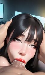 1girls ai_generated asian asianbunnyx blowjob blowjob_focus blowjob_pov breasts cum_inside cum_inside_mouth cumming cumming_in_mouth cumming_in_throat deepthroat female female_focus jessica_ly pov real_person streamer twitch twitch.tv twitch_streamer