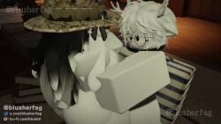 1boy 1futa animated big_ass big_breasts blusherfag canine_penis cum futanari precum red_penis roblox tagme throbbing_penis video white_skin