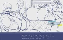3girls breast_expansion faust_(limbus_company) female female_only hyper_breasts limbus_company project_moon rodion_(limbus_company) rule_63 yi_sang_(limbus_company)