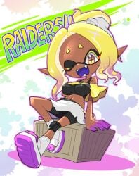 frye_(splatoon) frye_(splatoon_raiders) frye_onaga fully_clothed inkling inkling_girl large_breasts nollety splatoon splatoon_(series) splatoon_raiders tagme tentacle_hair