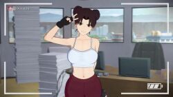 1girls 3d animated before_sex blush breasts breasts_out camera camera_pov camera_view commentary crop_top cropped_shirt double_bun embarrassed english_text female female_only flashing flashing_breasts gloves hair_bun hokage_office indoors koikatsu midriff mostly_nude mp4 naruto naruto_(series) naruto_shippuden no_bra offscreen_character open_clothes open_shirt otsukira pants partially_clothed peace_sign pose posing_for_the_viewer pov presenting presenting_breasts pulled_by_self pulling_shirt recording recording_video shirt shirt_lift shy smile solo solo_focus tagme talking tank_top tenten text tied_hair underwear undressing video workout_clothes