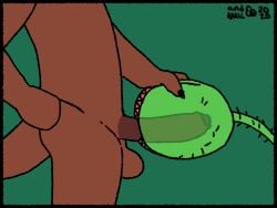 4:3 ambiguous_species animated anthro balls bud_(flower) foreskin genitals improvised_sex_toy loop male penetration penile penile_penetration penis plant plant_sex qwaxi~lixard solo
