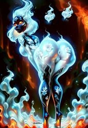 1girls ai_generated anus ass bent_over breasts darkeffect elemental_creature elemental_humanoid female female_focus female_only fire fire_creature fire_hair fire_humanoid flame flames glowing_body glowing_genitalia nude presenting presenting_hindquarters pussy solo solo_female solo_focus white_fire wide_hips