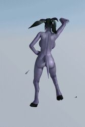 3d animated ass bouncing_breasts breasts dancing demon_girl demon_horns draenei hooves horns huge_breasts leman nude solo tail warcraft world_of_warcraft