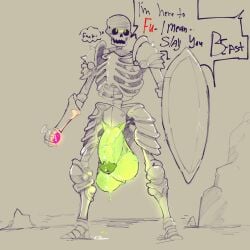 abbamusa410791 balls bara big_balls big_penis flaccid glowing_genitalia glowing_penis huge_cock male male_only monochrome penis skeleton solo solo_male