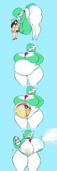 2girls ass belly belly_bulge big_ass big_belly big_breasts big_butt bottle bottomless bottomless_female breast_expansion breastmilk breasts female_pred female_prey gardevoir generation_3_pokemon huge_ass huge_boobs huge_breasts huge_butt human human_female human_prey lactating lactation looking_at_prey looking_at_viewer masturbating masturbation milk_bottle omegabalor pokegirl pokemon pokemon_(species) vore vore_belly