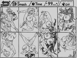 bayonetta bayonetta_(character) breasts cloud_strife crossover female final_fantasy final_fantasy_vii group julius_zimmerman kid_icarus luma male mario_(series) metroid nipples palutena peach_(fruit) penis princess_peach princess_rosalina princess_zelda samus_aran super_smash_bros. the_legend_of_zelda wii_fit wii_fit_trainer
