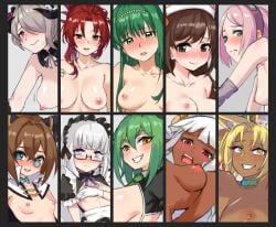 10girls 6+girls adult adult_female big_breasts blonde_eyebrows blonde_female blonde_hair blonde_hair blonde_hair_female blue_eyes blue_eyes_female blunt_bangs blush blush_face blushing_at_viewer blushing_female blushing_lines brown_eyebrows brown_eyes brown_eyes_female brown_hair brown_hair_female character_request closed_mouth_smile completely_naked completely_naked_female completely_nude completely_nude_female copyright_request embarrassed embarrassed_exposed_female embarrassed_expression embarrassed_female embarrassed_nude_female fully_naked fully_nude glasses glasses_on_face glasses_on_head green_eyes green_eyes_female grey_eyebrows grey_hair grey_hair_female grin head_tilt large_breasts mature mature_female medium_breasts naked naked_female naked_woman naruto naruto_shippuden nervous nervous_expression nervous_face nervous_female nervous_smile nude nude_female nudity open_mouth open_mouth_smile parted_lips pink_eyebrows pink_hair pink_hair_female plump_breasts ponytail purple_eyes purple_eyes_female red_hair red_hair_female sakura_haruno shame shy shy_expression shy_smile small_breasts smile smiley_face smiling smiling_at_viewer smirk tilted_head tongue topless topless_female white_eyebrows white_hair white_hair_female wolksheep yellow_eyes yellow_eyes_female yellow_heyes_female